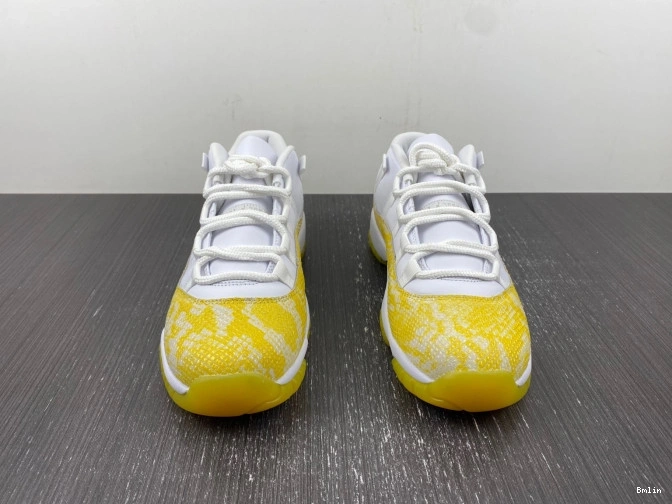 Bmlin Shoes WMNS Yellow Air Jordan 11 AH7860-107 Low Snakeskin 0825
